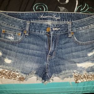American eagle gold sequence shorts sz 10